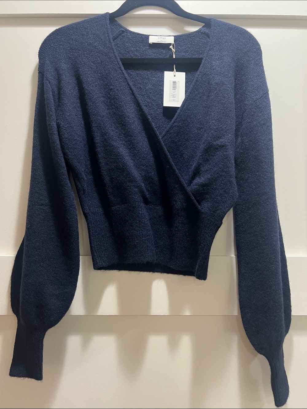 Aritzia Wilfred SoftSpoke Dear Wrap Sweater - Dark Night Navy